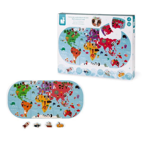 Puzzle de bain Carte des explorateurs