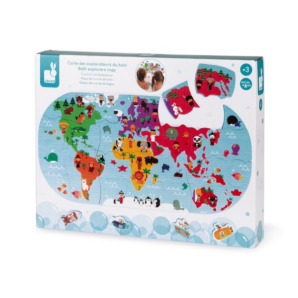 Puzzle de bain Carte des explorateurs