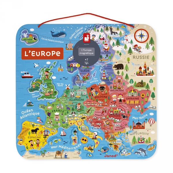 Carte d'europe magnétique