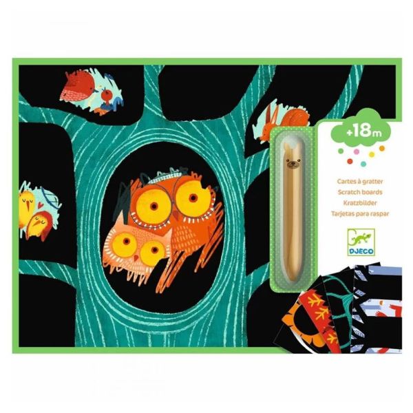 5 cartes à gratter pour enfants Animaux à découvrir