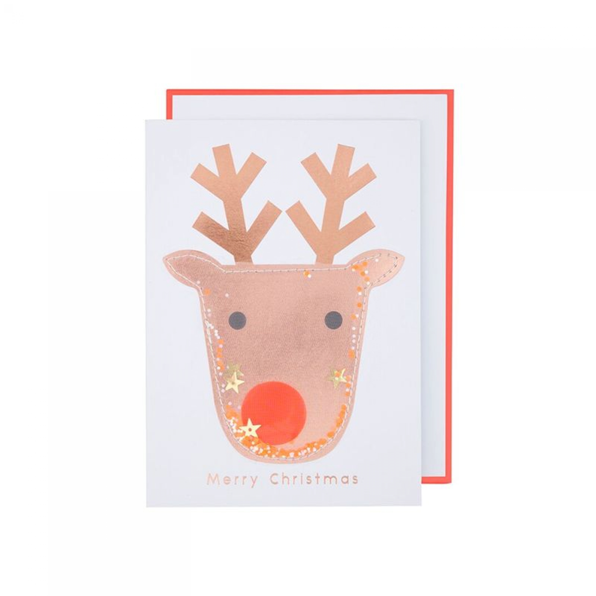 Carte de Noël bandeau Bois de renne pailletés - Made in Bébé