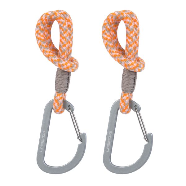 Lot de 2 attaches poussette avec mousqueton - Orange