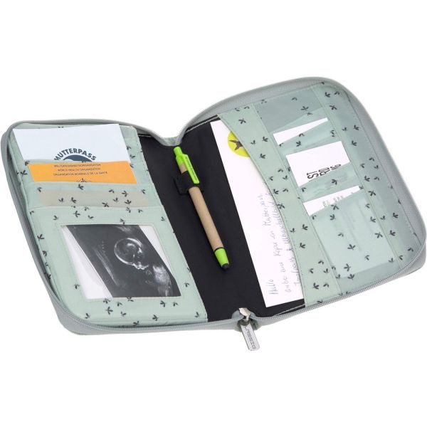 Protège carnet de santé - Floral menthe Mint