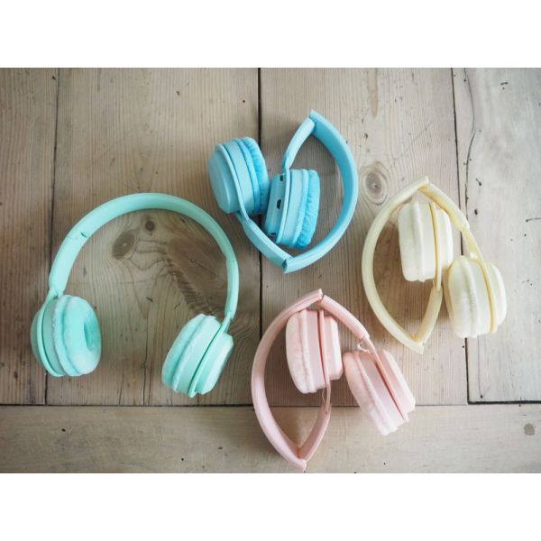 Casque audio Bluetooth sans fil Bleu pastel