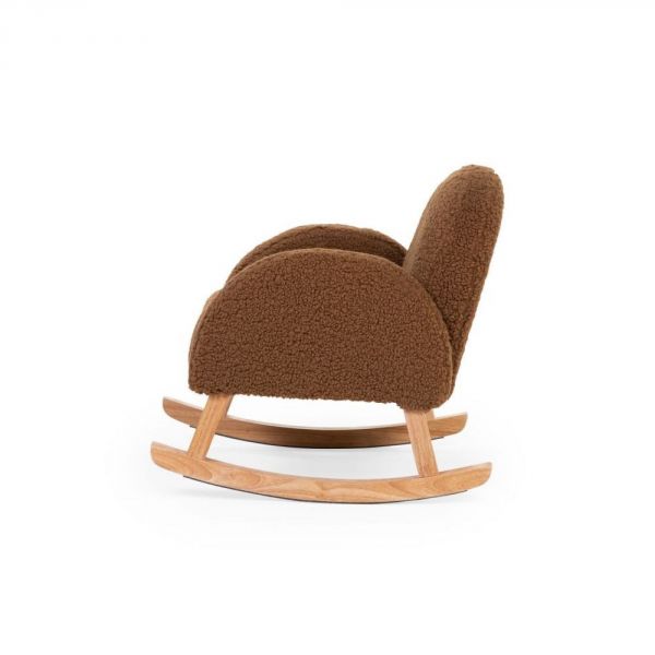 Fauteuil à bascule pour enfant Teddy brun naturel