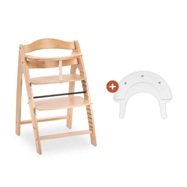 Pack Chaise haute évolutive Arketa N Play Beech avec plateau et jeu en bois Play Cockpit