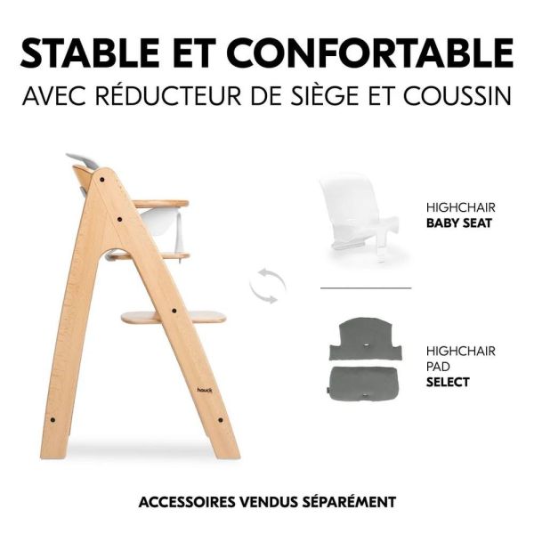 Pack Chaise haute évolutive Arketa N Play Beech avec plateau et jeu en bois Play Cockpit