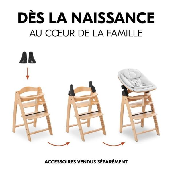 Pack Chaise haute évolutive Arketa N Play Beech avec plateau et jeu en bois Play Cockpit