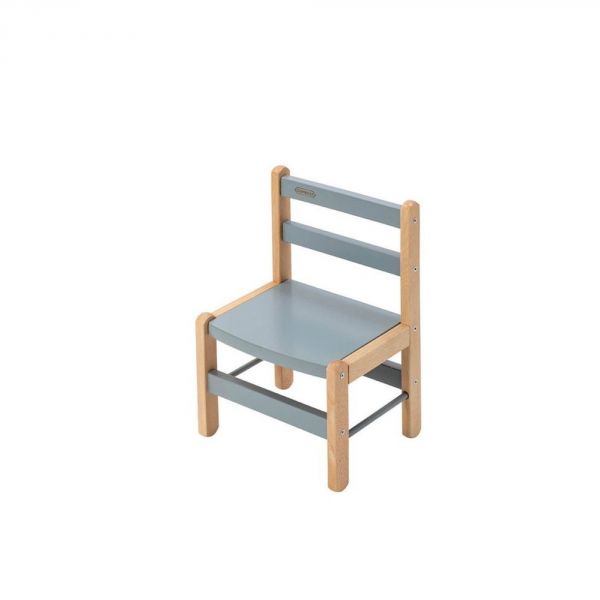 Petite chaise basse enfant Louise Hybride bleu gris
