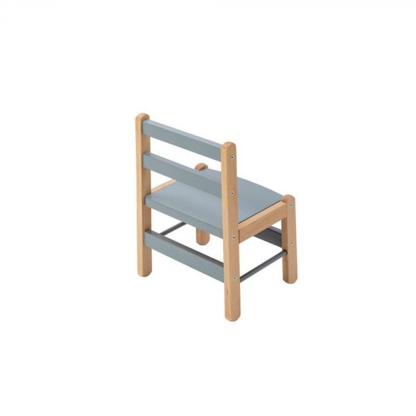 Petite chaise basse enfant Louise Hybride bleu gris