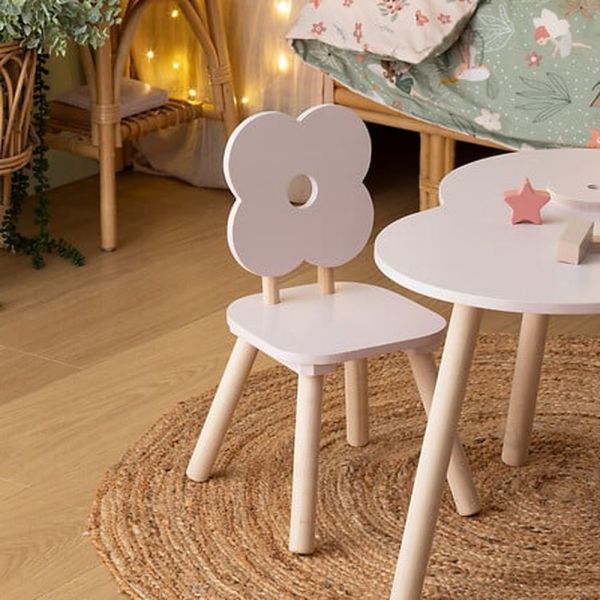 Chaise enfant Douceur fleur Rose