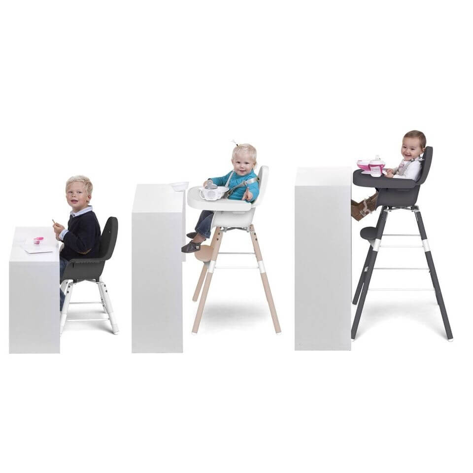 Tablette pour chaise haute Evolu avec set de table Anthracite Childhome