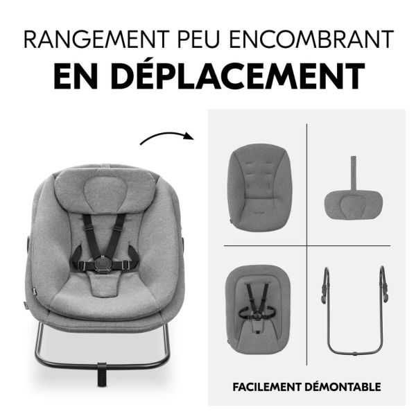 Pack Chaise haute bébé Arketa naturel avec son newborn light gris