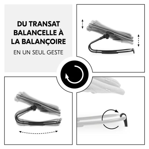 Pack Chaise haute bébé Arketa naturel avec son newborn light gris