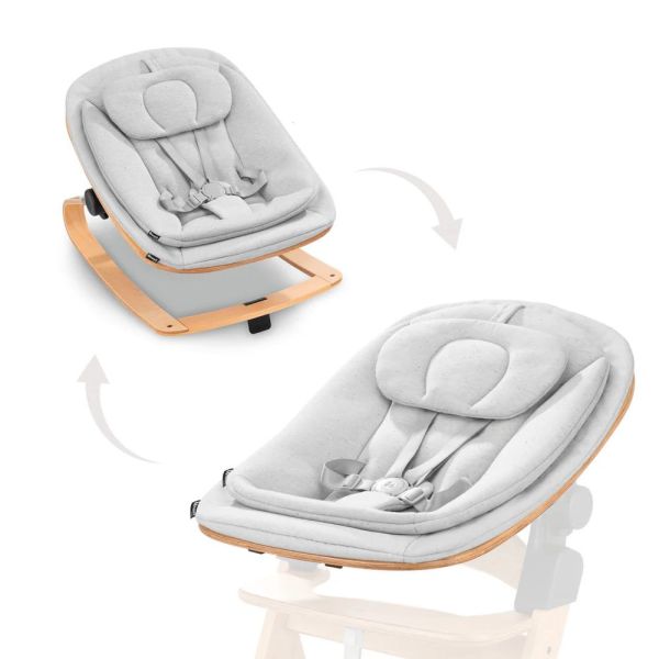Pack Chaise haute bébé Arketa naturel avec son newborn éco light gris