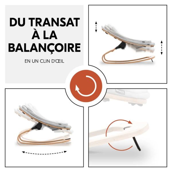 Pack Chaise haute bébé Arketa naturel avec son newborn éco light gris