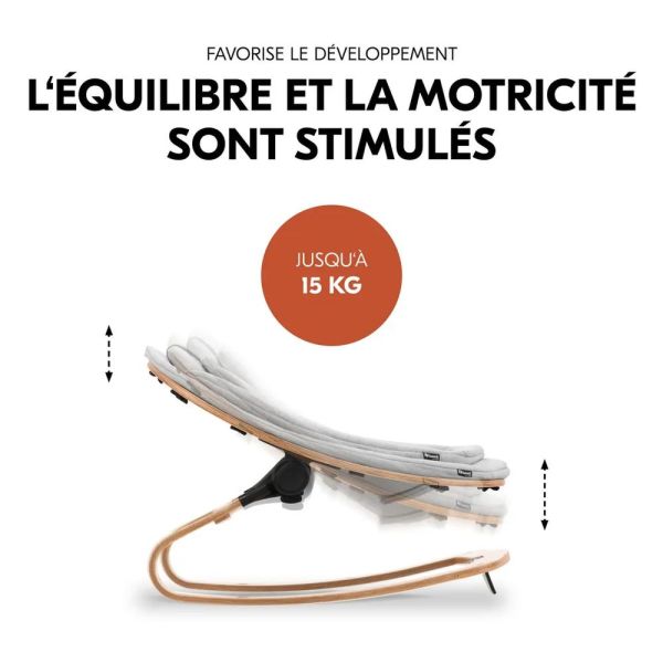 Pack Chaise haute bébé Arketa naturel avec son newborn éco light gris