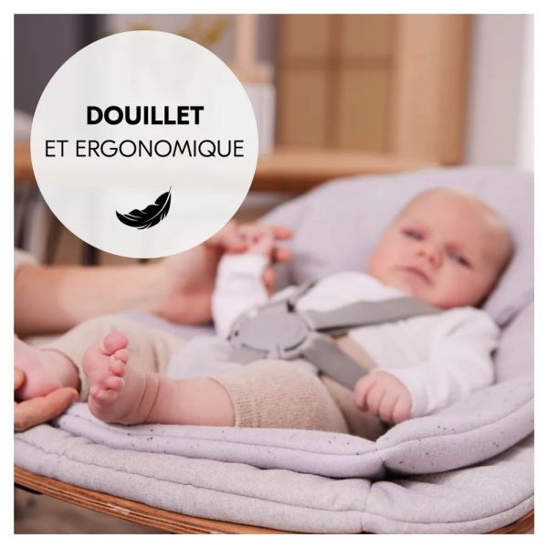 Pack Chaise haute bébé Arketa naturel avec son newborn éco light gris
