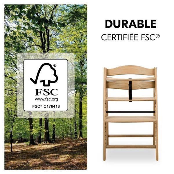 Pack Chaise haute bébé Arketa bois naturel + Transat - Balancelle Winnie &  réducteur bébé