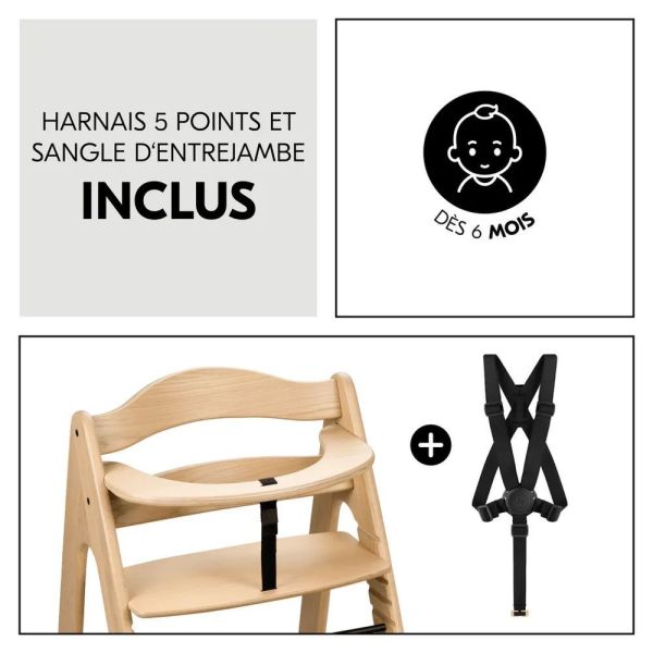 Pack Chaise haute bébé Arketa bois naturel + Transat - Balancelle Winnie &  réducteur bébé