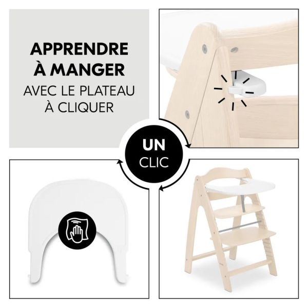 Pack Chaise haute bébé Arketa bois naturel + Transat - Balancelle Winnie &  réducteur bébé