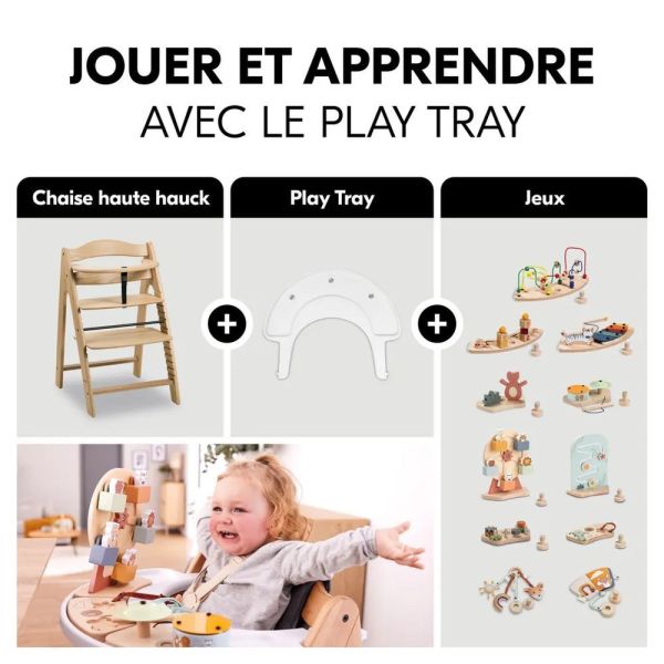 Pack Chaise haute bébé Arketa bois naturel + Transat - Balancelle Winnie &  réducteur bébé