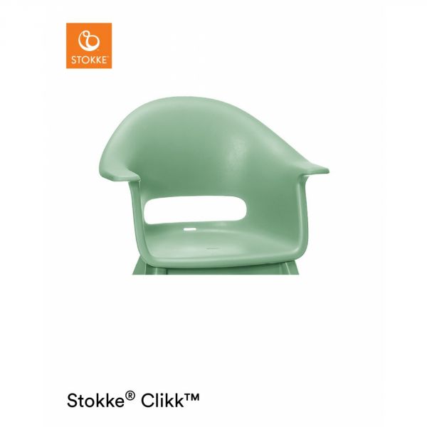 Pack chaise haute Clikk Clover Green + coussin Grey Sprinkles