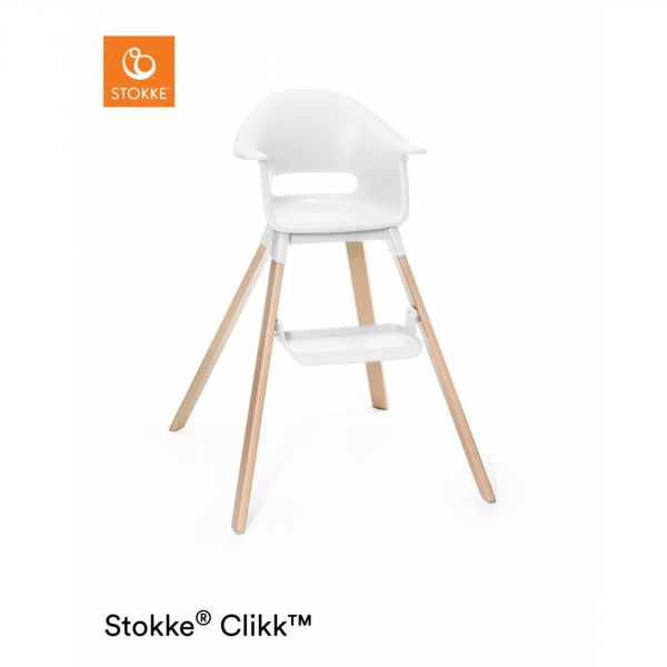 Pack chaise haute Clikk White + coussin Grey Sprinkles