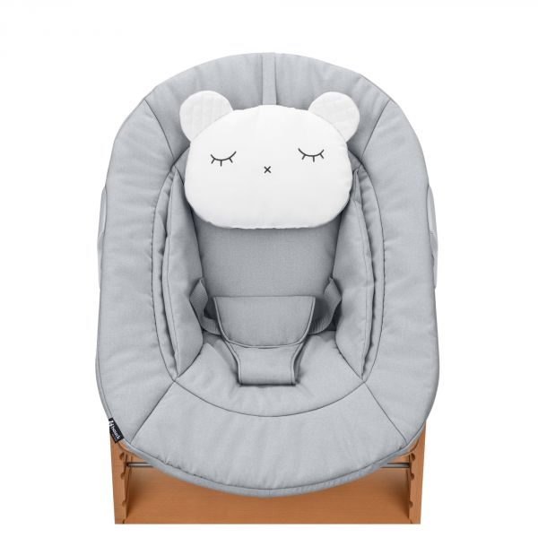 Chaise haute en bois Alpha naturel avec Newborn Set Pre grey