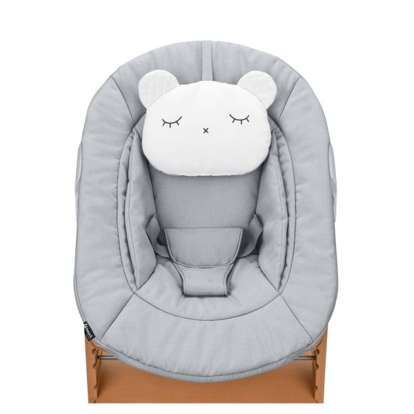 Chaise haute en bois Alpha naturel avec Newborn Set Pre grey