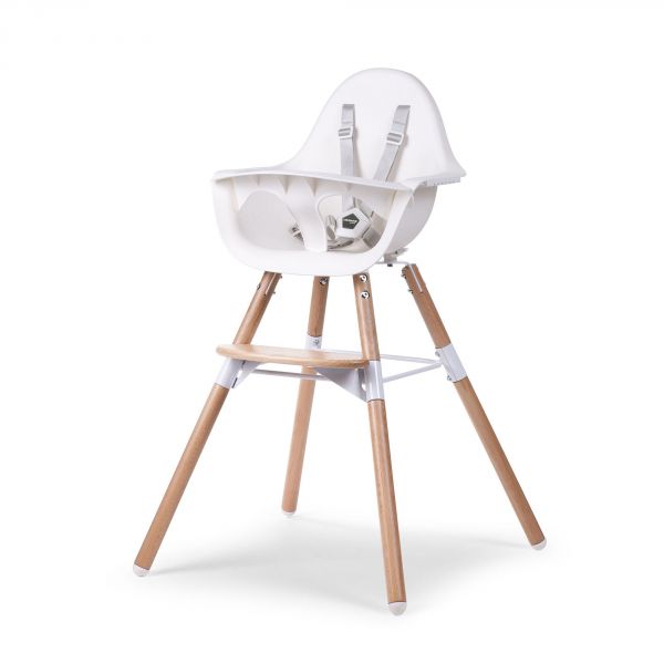 Chaise haute évolutive Evolu 2 + Pieds longs - Blanc