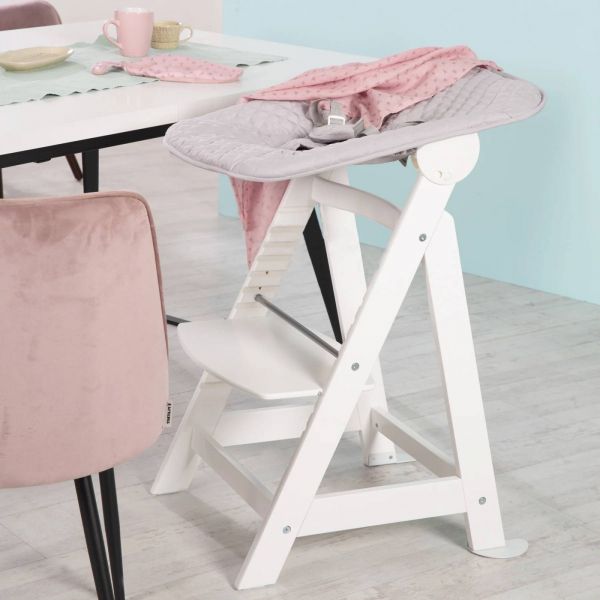 Chaise haute évolutive 2-en-1 Born Up blanc gris