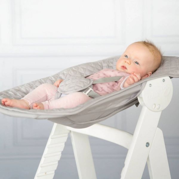 Chaise haute évolutive 2-en-1 Born Up blanc gris