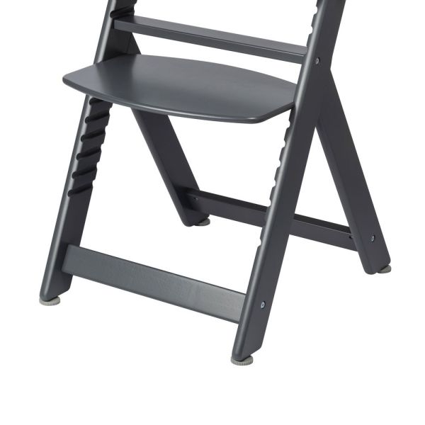 Chaise haute évolutive 2-en-1 Timba Black avec coussin gris + transat Tinted Graphite