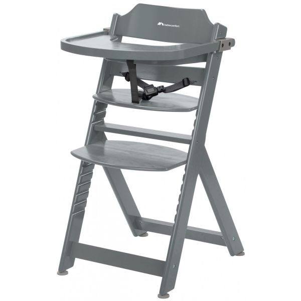 Chaise haute évolutive 2-en-1 Timba Warm Grey + transat Mineral Graphite
