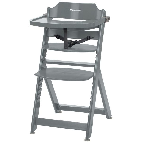 Chaise haute évolutive 2-en-1 Timba Warm Grey + transat Mineral Graphite