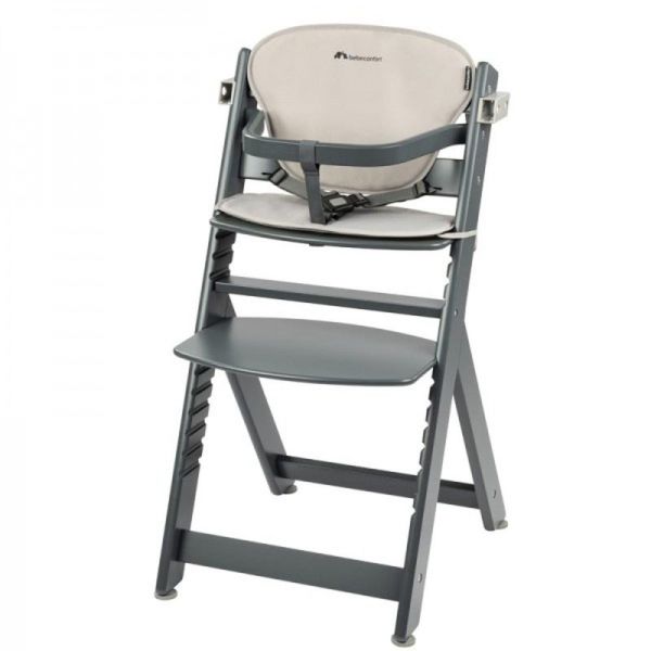 Chaise haute évolutive 2-en-1 Timba avec coussin Gray Mist + transat Mineral Graphite