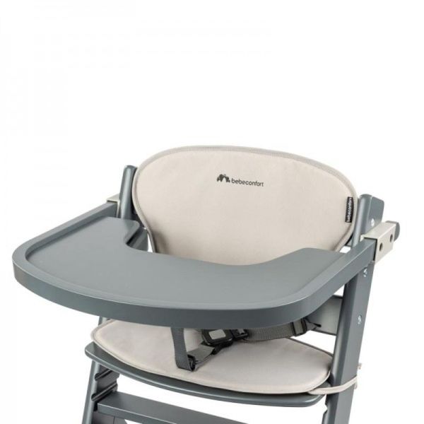 Chaise haute évolutive 2-en-1 Timba avec coussin Gray Mist + transat Mineral Graphite