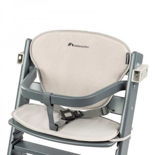 Chaise haute évolutive 2-en-1 Timba avec coussin Gray Mist + transat Mineral Graphite