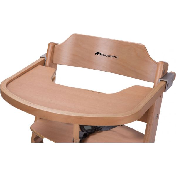 Chaise haute évolutive 2-en-1 Timba Natural Wood + transat Mineral Graphite