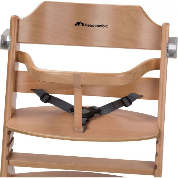 Chaise haute évolutive 2-en-1 Timba Natural Wood + transat Mineral Graphite