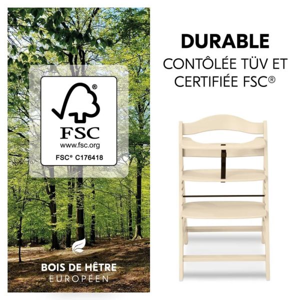 Pack Chaise haute évolutive Alpha  Beige + transat premium Dark Grey