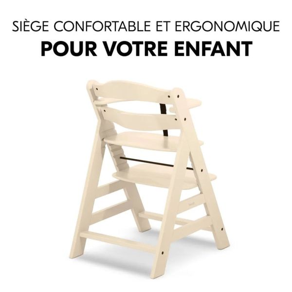 Pack Chaise haute évolutive Alpha  Beige + transat premium Dark Grey