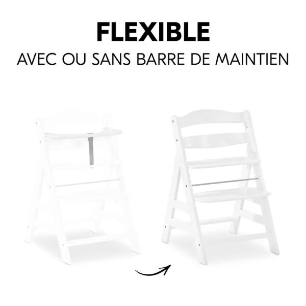 Pack Chaise haute évolutive Alpha Blanche + transat Light Grey