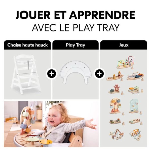 Pack Chaise haute évolutive Alpha Blanche + transat Light Grey