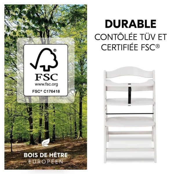 Pack Chaise haute évolutive Alpha crème+ transat premium Dark Grey