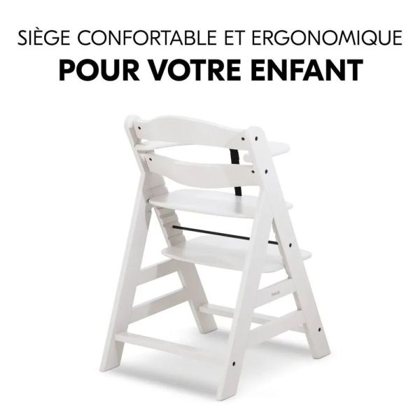 Pack Chaise haute évolutive Alpha crème+ transat premium Dark Grey