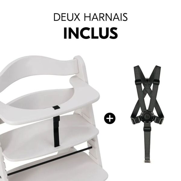 Pack Chaise haute évolutive Alpha crème+ transat premium Dark Grey