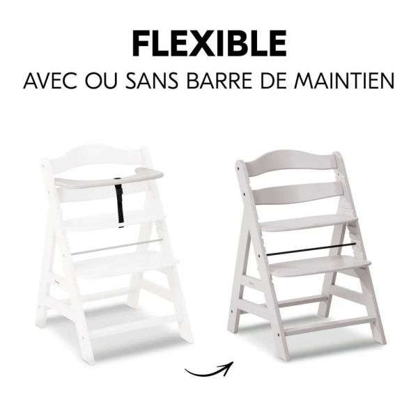 Pack Chaise haute évolutive Alpha crème+ transat premium Dark Grey