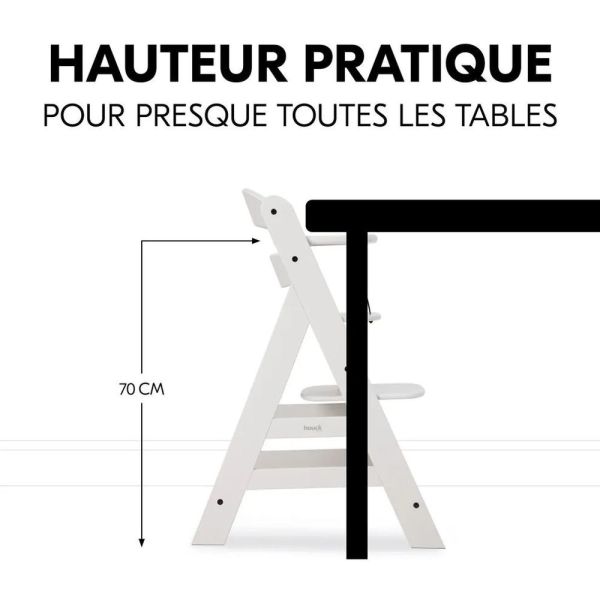 Pack Chaise haute évolutive Alpha crème+ transat premium Dark Grey